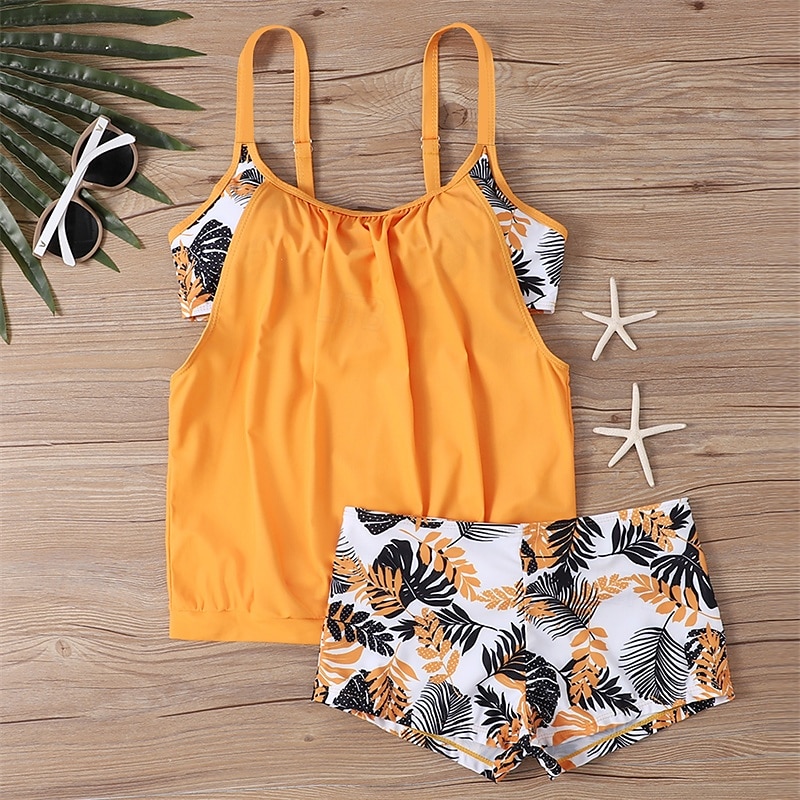 Dam Tankini Tvådelad baddräkt Brottarrygg Badkläder Blommig Badkläder Svart Blå Andningsfunktion Snabb tork Lättvikt Ärmlös - Simmning Surfing Strand Sommar Vår 2025 - $21.59 –P3