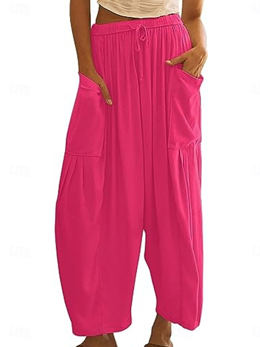 Damen Shorts aus Baumwollleinen Leinen-inspirierte Hosen Hose aus Baumwollleinen Mode Streetwear Knöchellang Mittlere Taillenlinie Einfach Tasche Elastischer Bund Bequem Weich Mikroelastisch Outdoor 2025 - $21.99 –P3