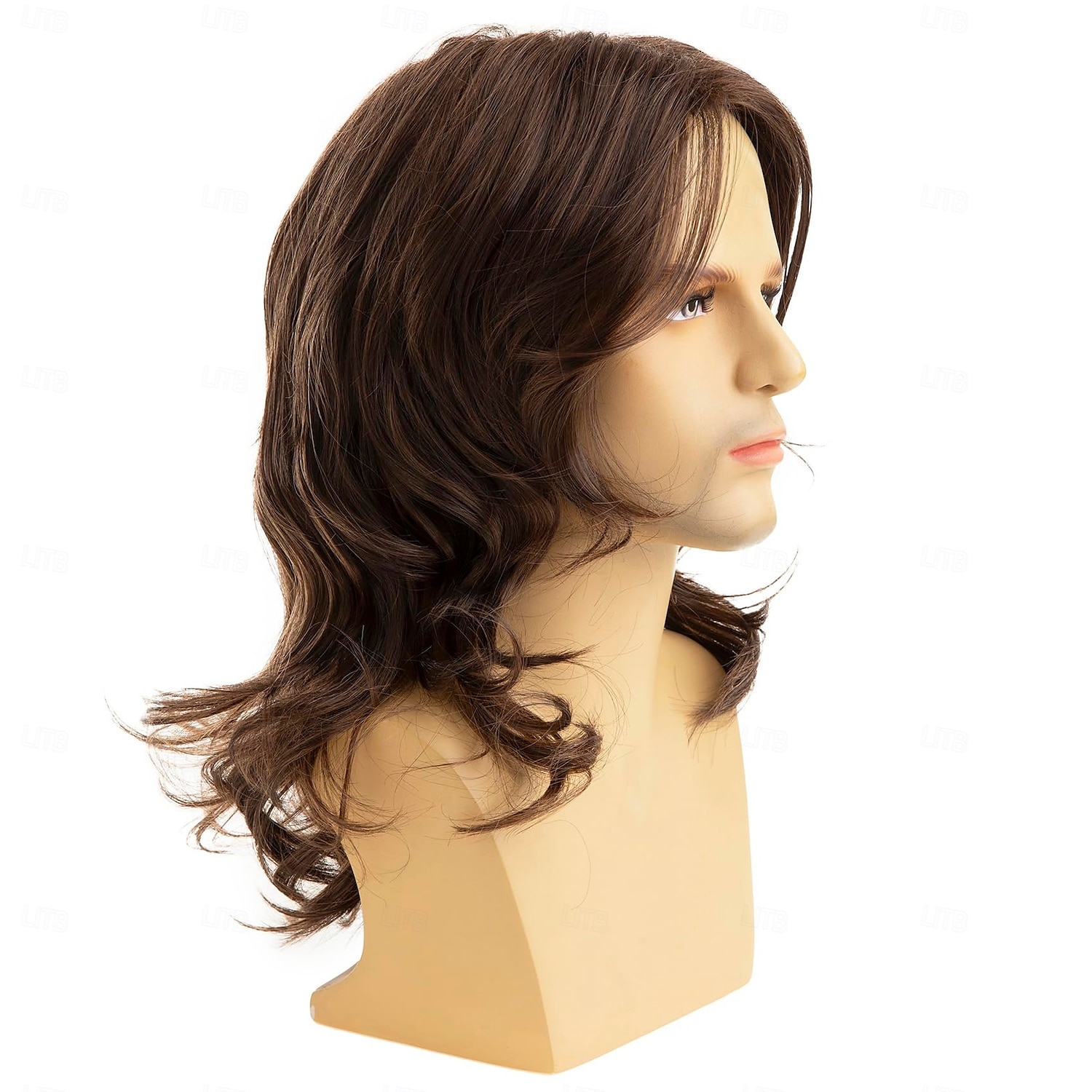 parrucche lunghe per uomo parrucca sintetica a strati ondulata per cosplay party per carnevale del 2025 a $18.49 –P4