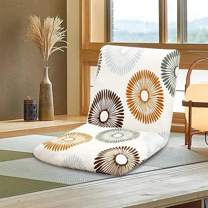 stretch foldegulv gaming stoltrekk uten stol, trykt justerbar gulv stol slipcover gulv lazy stoltrekk meditasjon lounge stol beskytter trekk 2025 - $9.49 –P7