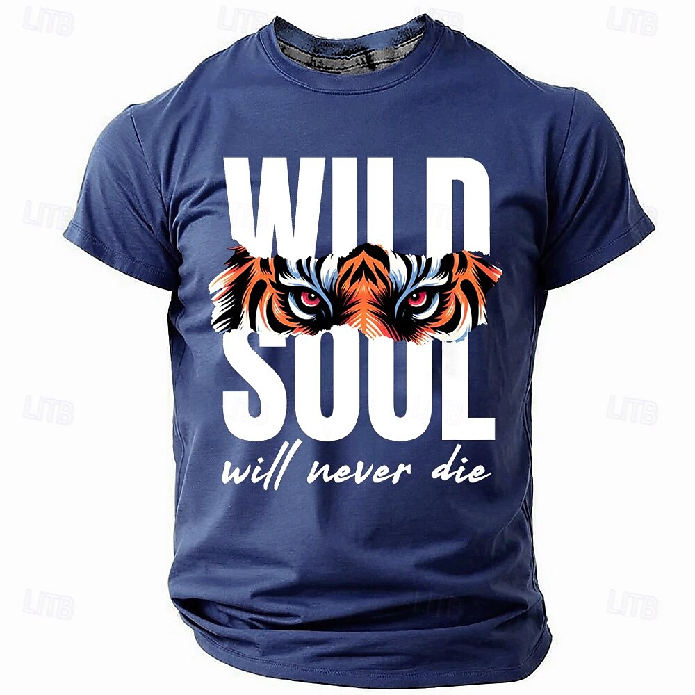Herren Tiger Lustig T Shirt Kurzarm T-Shirt 3D-Druck Rundhalsausschnitt Hemd Modisch Täglich Strasse Täglich Schwarz Blau Grün Sommer Frühling Bekleidung S M L XL XXL XXXL 2025 - $17.99 –P3