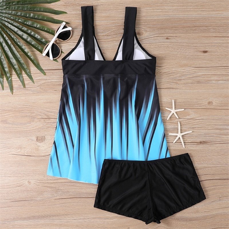 Femme Tankini Maillot De Bain Deux Pièces V Profond Maillots de Bain Maillots de Bain Blanche Bleu Respirable Séchage rapide Poids Léger Sans Manches - Natation Surf Plage Eté Printemps de 2025 ? $26.99 –P10
