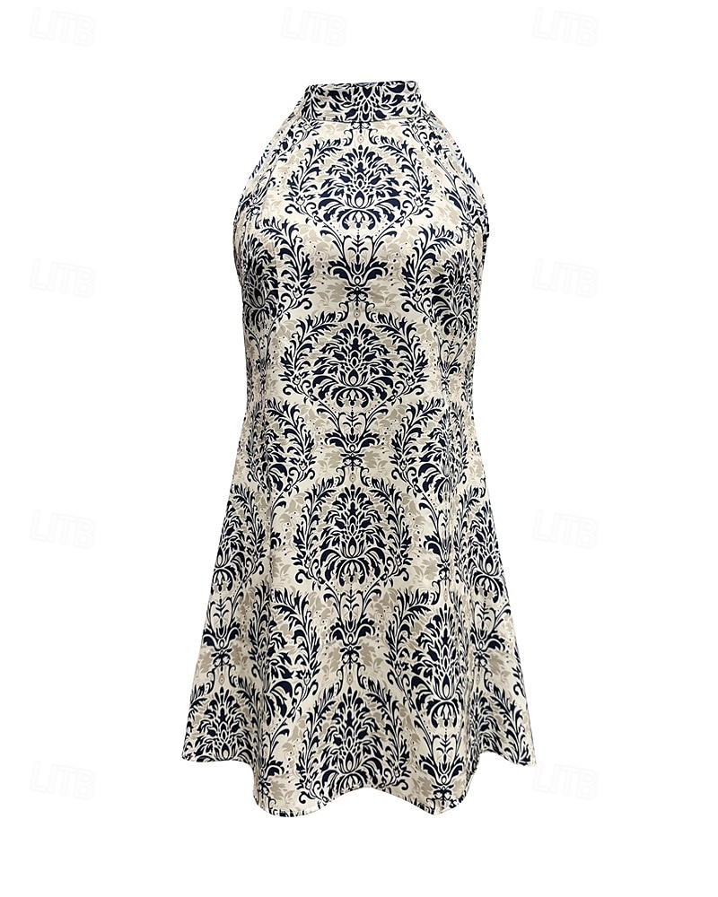 Damen Minikleid Casual kleid Sommerkleid Boho-Kleid Elegant Hawaiianisch Stilvoll Urlaub Täglich Verabredung Regular Fit Blumen Ärmellos Halfterhals Khaki Sommer 2025 - $23.99 –P8