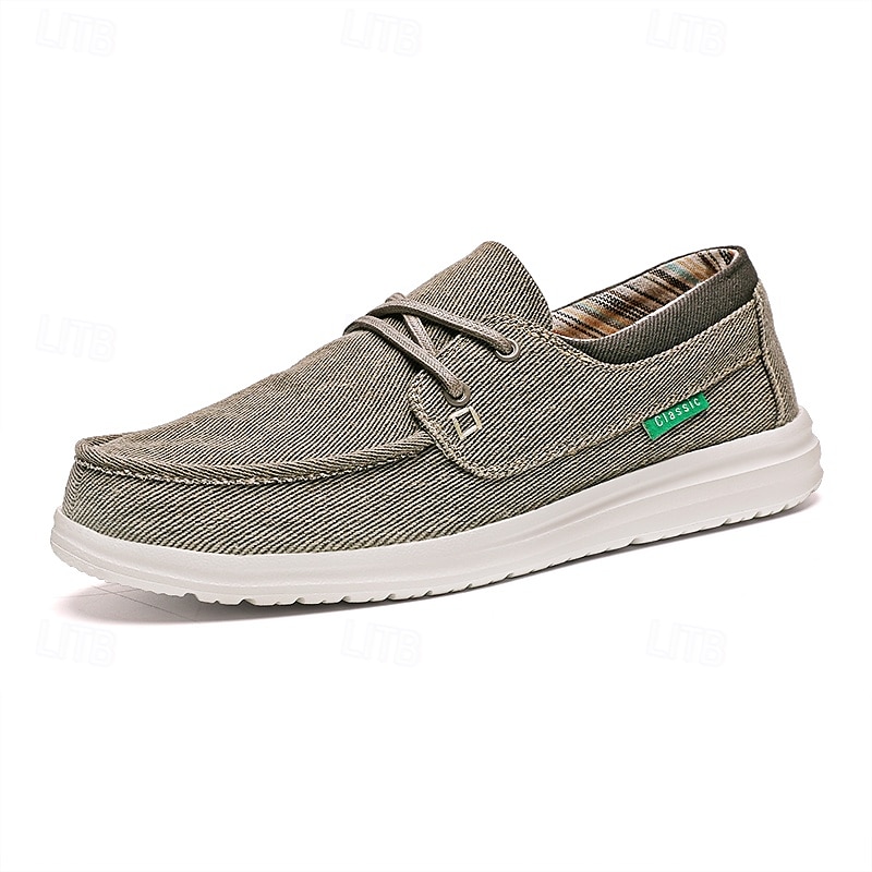 Men's Beige Canvas Boat Shoes with Lace-Up Design and Comfortable Sole – Ideal for Casual and Outdoor Activities 2025 - $42.99 –P4