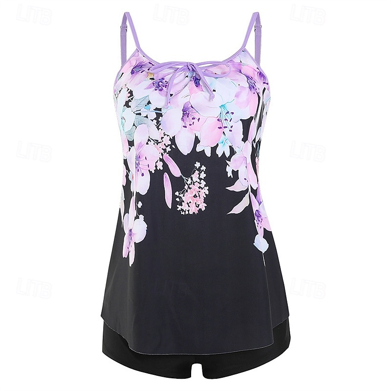 Per donna Tankini Costume da bagno a due pezzi Costumi da bagno Costumi da bagno Nero Blu Traspirante Asciugatura rapida Leggero Senza maniche - Nuoto Surf Spiaggia Estate Primavera Plus Size del 2026 a $26.99 –P15
