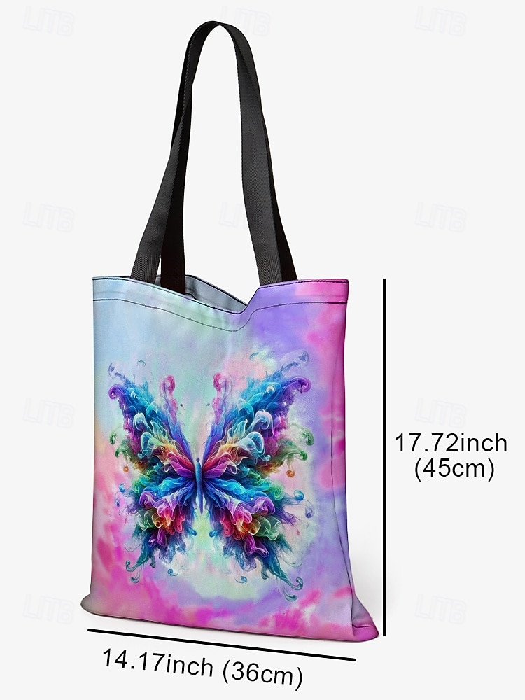 Grote damestas met kleurrijke vlinderprint – bohemian-stijl, duurzame stof, ideaal voor winkelen, reizen of casual gebruik 2025 - $14.99 –P6