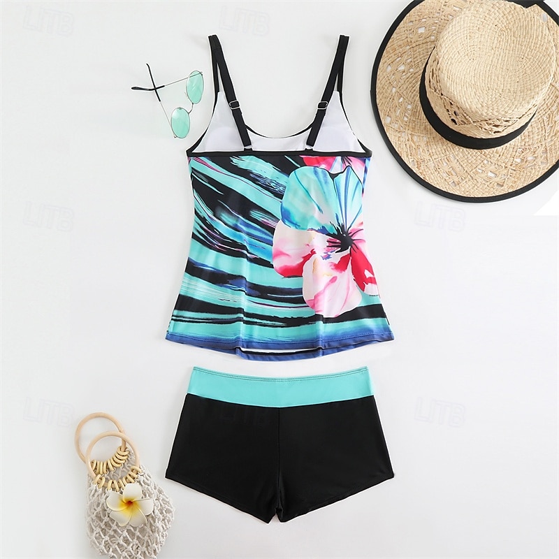 Femme Tankini Maillot De Bain Deux Pièces Maillots de Bain Maillots de Bain Jaune Bleu Respirable Séchage rapide Poids Léger Sans Manches - Natation Surf Plage Eté Printemps Grande Taille de 2025 ? $26.99 –P8