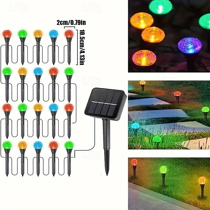 1 kpl aurinko vedenpitävä kupla pallo maadoituspistoke valonauha 30 led sädettä polku sisäpihan puutarha nurmikon koristelu tunnelma valonauha 2025 - $15.99 –P11