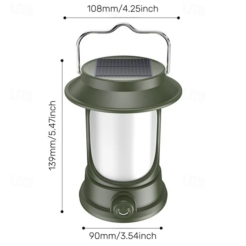 Solar-LED-Campinglaterne, wiederaufladbare LED-Retro-Zeltleuchte zum Aufhängen für Outdoor-Camping 2025 - $11.49 –P1