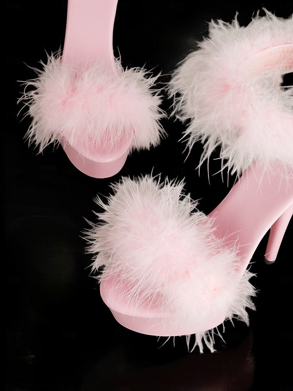 Pink Fluffy Platform Sandals with High Heels –Stylish Women's Shoes for Festive Occasions and Wedding 2025 - $54.99 –P1
