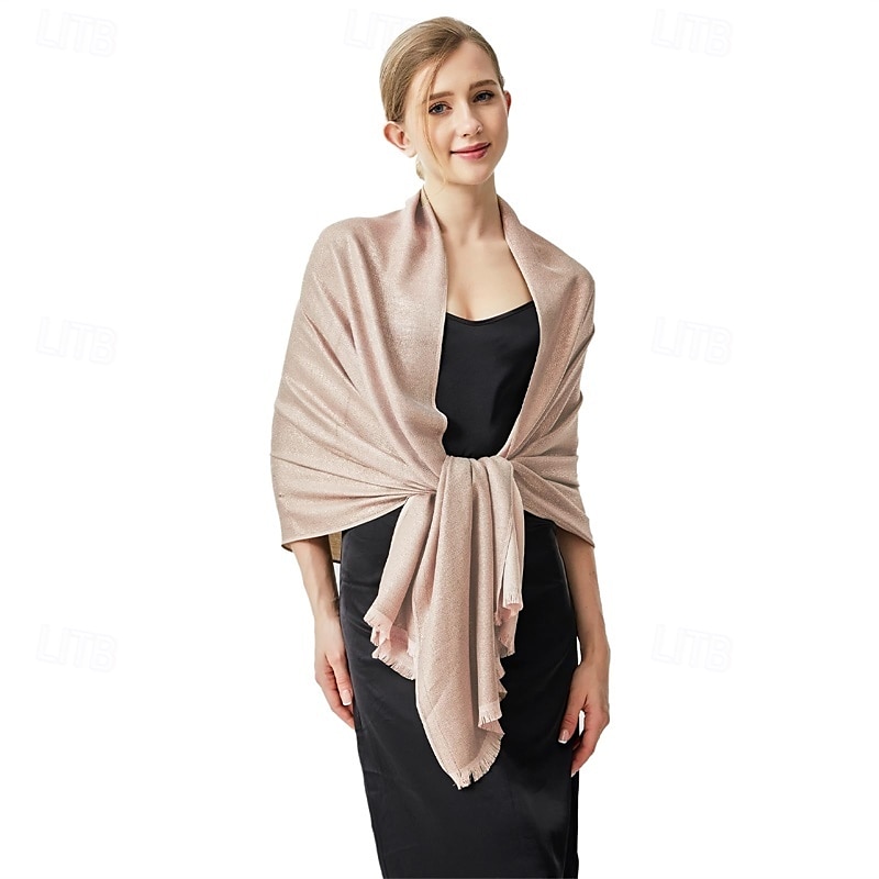 csillogó fémes pashmina kendő sál esti parti menyasszonyi esküvői hivatalos ruhákhoz 2025 - $15.49 –P3