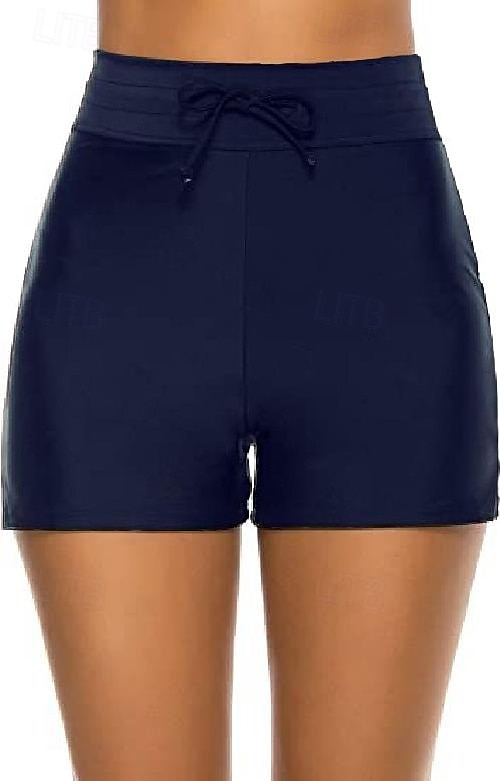 Women's Normal Swimwear Bikini Bottom Swim Shorts Shorts Swimsuit Drawstring Solid Color Beach Wear Summer Bathing Suits 2025 - GBP £14.99 –P9