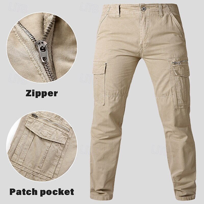 Per uomo Pantaloni cargo Tasca con cerniera Multi tasca Gamba dritta Liscio Traspirazione umidità Indossabile Lunghezza intera Esterno Giornaliero Campeggio e hiking Sportivo Di tendenza Nero Verde del 2025 a $34.99 –P4