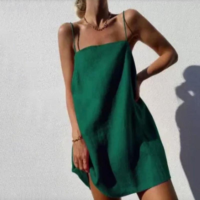 Pentru femei Rochie Lunga Rochie Maxi Rochii inspirate din in Rochie din in bumbac Rochie Slip Stilat Sexy Vacanță Zilnic Dată Fit regulat Simplu Fără manșon Scoateți gâtul Roz Deschis Negru Alb Roz 2025 - $22.99 –P2