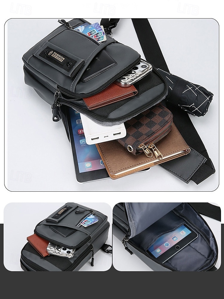 Men's Waterproof Chest Bag and Crossbody Sling Bag – Durable Multi-Pocket Design for Outdoor Travel, Sports and Daily Use Color Black Army Green Dark Blue 2025 - $14.99 –P6