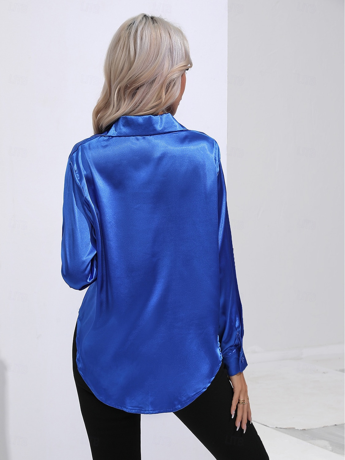Women's Shirt Boho Shirt Dressy Tops Plain Casual Boho Long Sleeve Bishop Sleeve Shirt Collar Regular Tops Party Evening Wear Daily Evening Party Glitter Silver Black Yellow Red Royal Blue Summer 2025 - $25.99 –P18