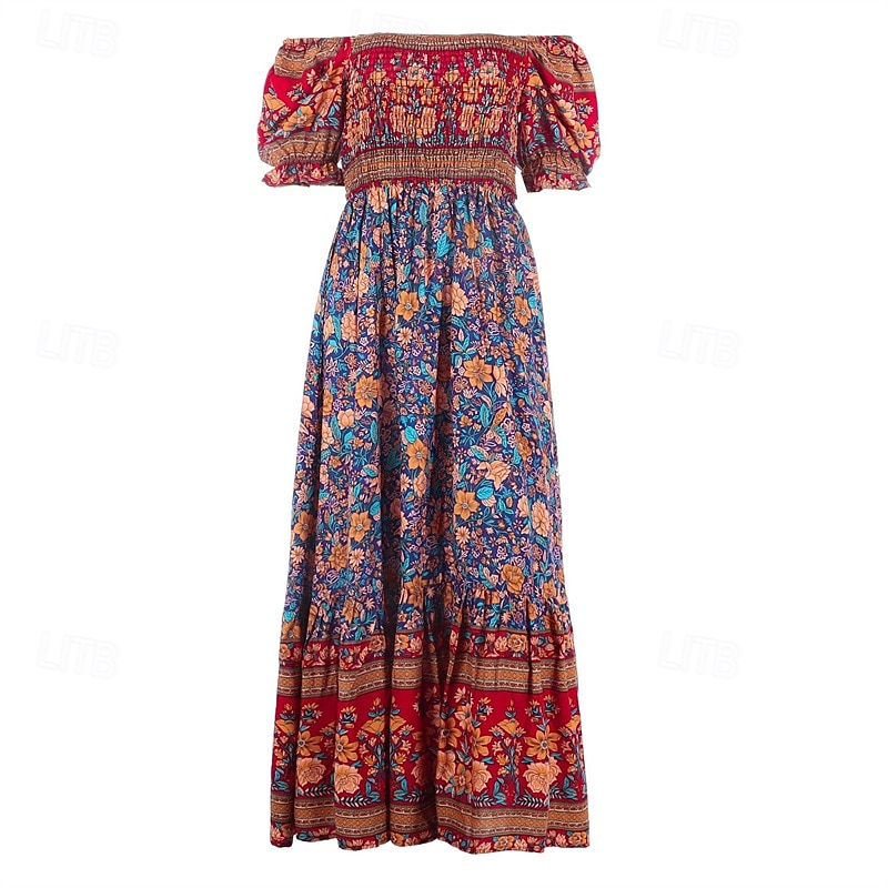 Női Hosszú ruha Maxi ruha hétköznapi ruha A vonalú ruha nyári ruha Boho ruha Elegáns Stílusos Etno Vakáció Napi Randi Normál Virágos Rövid ujjú Aszimmetrikus Világoszöld Rubin Medence Lóhere Nyár 2025 - $26.99 –P11