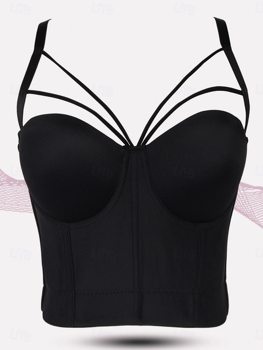 Women's Waist Cincher BacklessNightwearPOLY Date Club Bar Solid Colored Sexy Black White Red Summer 2025 - $17.99 –P6