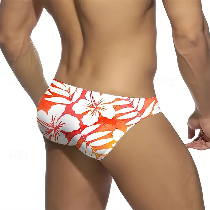 Men's Swim Trunks Swim Shorts Swimwear Bottoms Drawstring Swimming Surfing Beach Water Sports Floral Printed Summer Spring 2025 - $11.49 –P4
