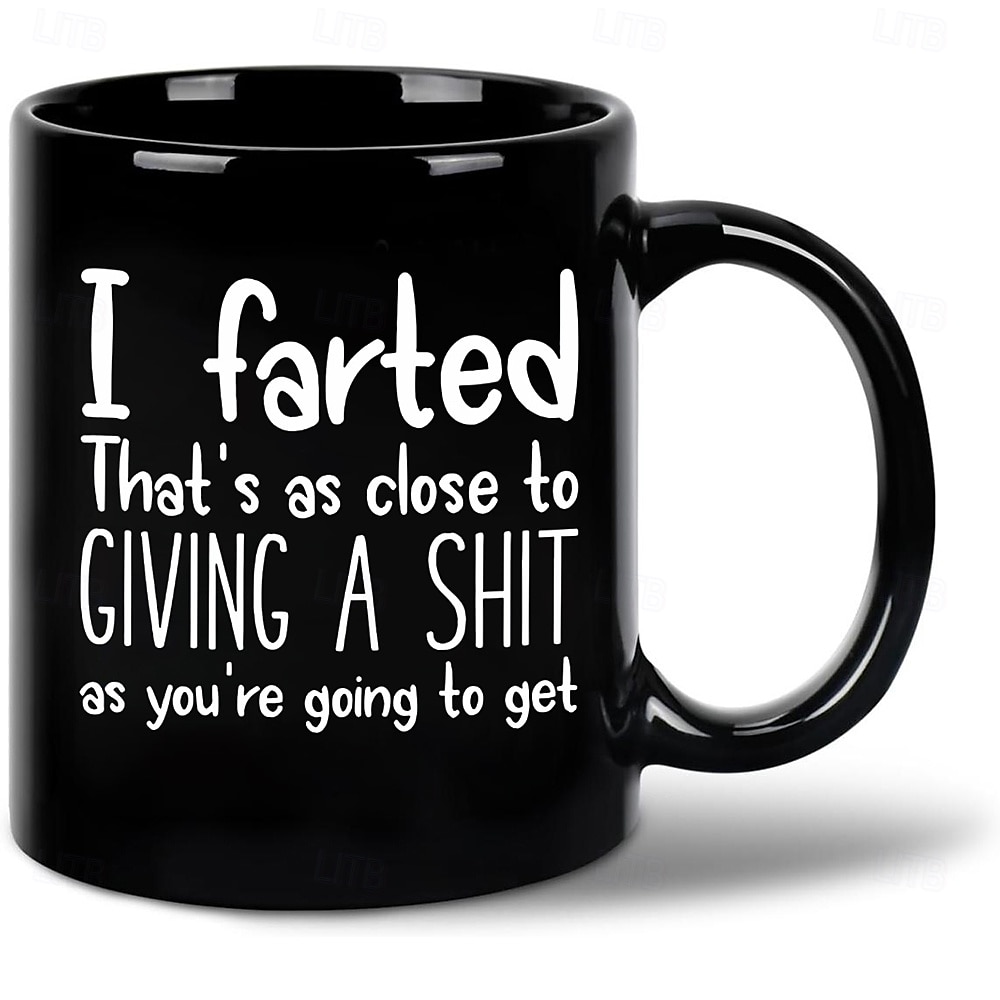 grappige koffiemok zwarte grafische letters dagelijkse designer retro vintage mokkeramiek vaderdag cadeau 1.2oz/330ml 2026 - $16.99 –P6