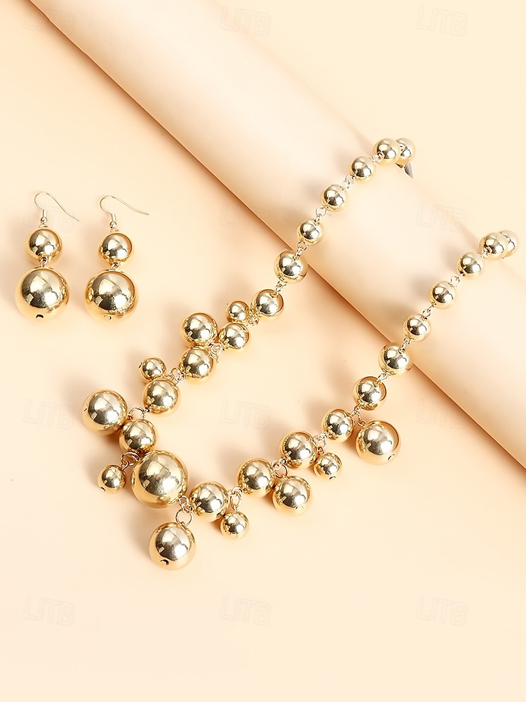 guld statement halsband och örhängen set – djärva bubbeldesignsmycken för kvinnor, perfekta för fester, bröllop och speciella tillfällen 2025 - $9.99 –P2