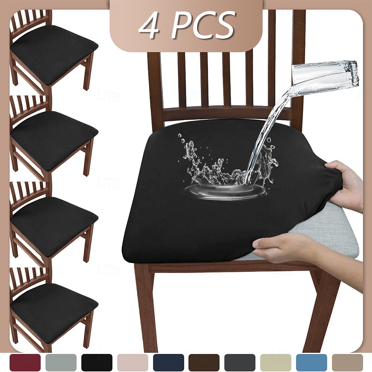 capas de assento de cadeira, capas de assento de cadeira de sala de jantar com laços, capas de cadeira jacquard elásticas protetores para cadeiras de cozinha de sala de jantar de 2025 por $12.49 –P7
