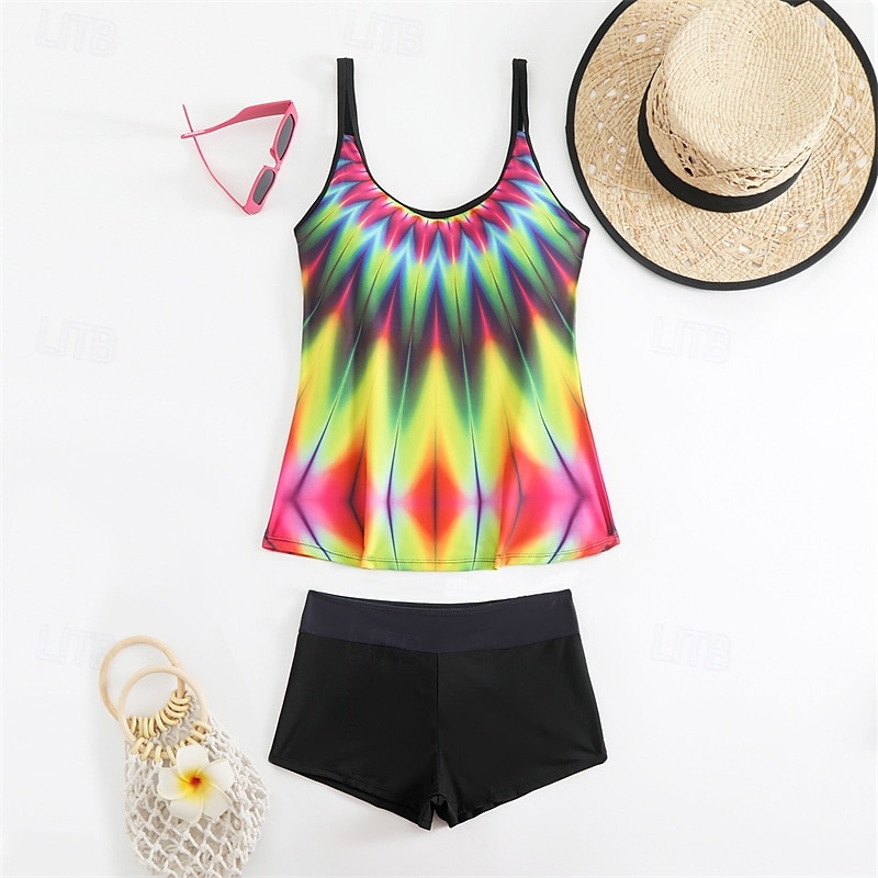 Femme Tankini Maillot De Bain Deux Pièces Maillots de Bain Maillots de Bain Jaune Bleu Respirable Séchage rapide Poids Léger Sans Manches - Natation Surf Plage Eté Printemps Grande Taille de 2025 ? $26.99 –P5