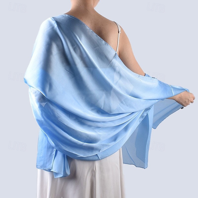 sjal wraps för kvinnor bröllopskväll chiffong mjuka sjalar för bröllop gäst brudscarf 2025 - $17.49 –P22