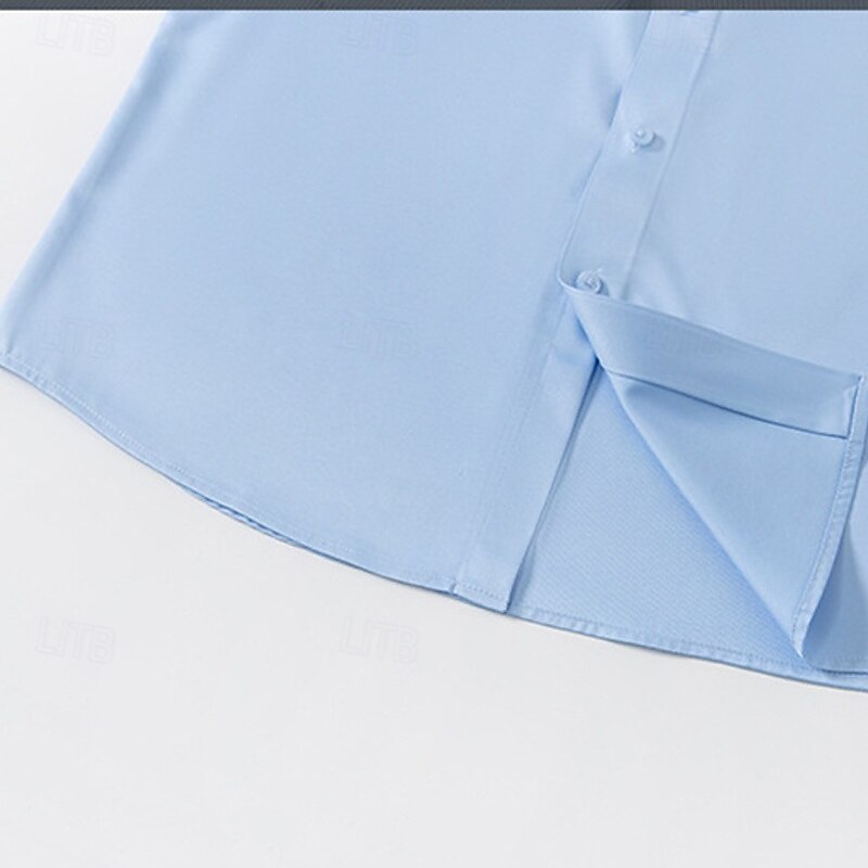 Herren Hemd Oberhemd Knopfhemd Feste Farbe Hochzeit Täglich Schwarz Weiß Wein Königliches Blau Langarm Umlegekragen Frühling & Herbst Bekleidung 2025 - $26.99 –P13