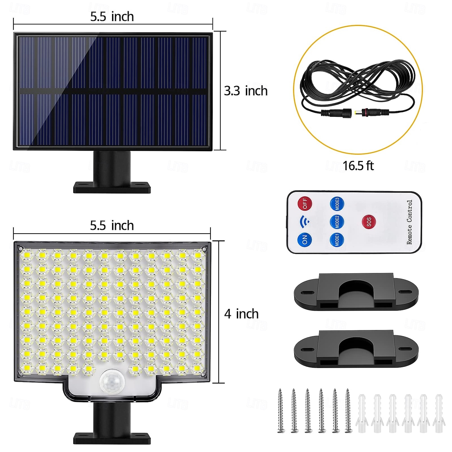 Outdoor Solar Solar Flood Lights Wall Light 106 LED Beads Motion Sensor Remote Control Safe IP65 Waterproof Balcony Courtyard Garden Garage Lighting 1pc 2025 - $27.99 –P6