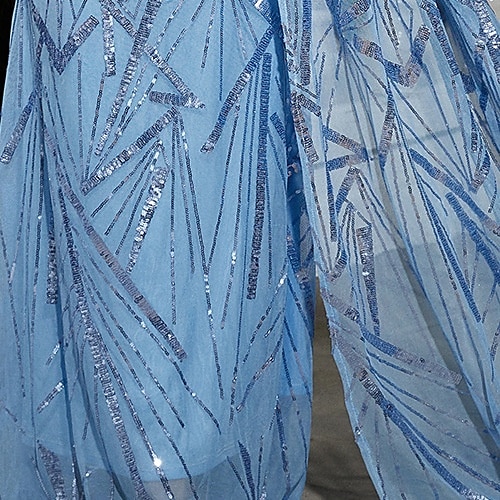 Trompete / Meerjungfrau Abendkleider Glänzend Kleid Formal Hochzeit Boden-Länge Ärmellos V Ausschnitt Chiffon mit Glitzer Schulterblume 2025 2025 - $124.99 –P5