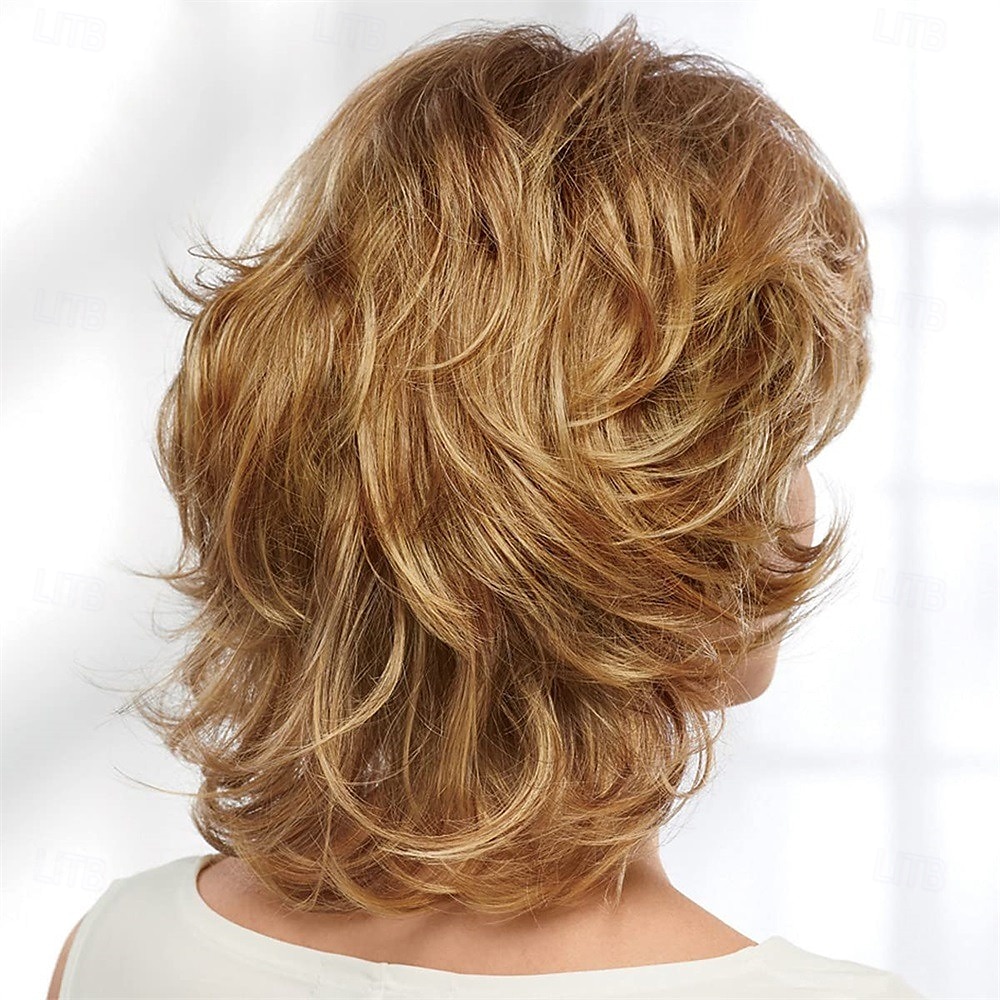 Phoebe WhisperLite Wig Flirty Mid-Length Wig with Face-Framing Fringe and Soft Waves / Multi-Tonal Shades of Blonde Silver Brown and Red 2025 - GBP £16 –P5