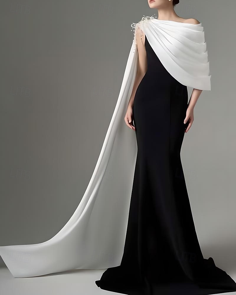 Trompete / Meerjungfrau Abendkleider Elegant Kleid Formal Hochzeit Bodenlanger Rock Ärmellos Schulterfrei Stretch-Krepp mit Plissee 2025 2025 - $198.99 –P1