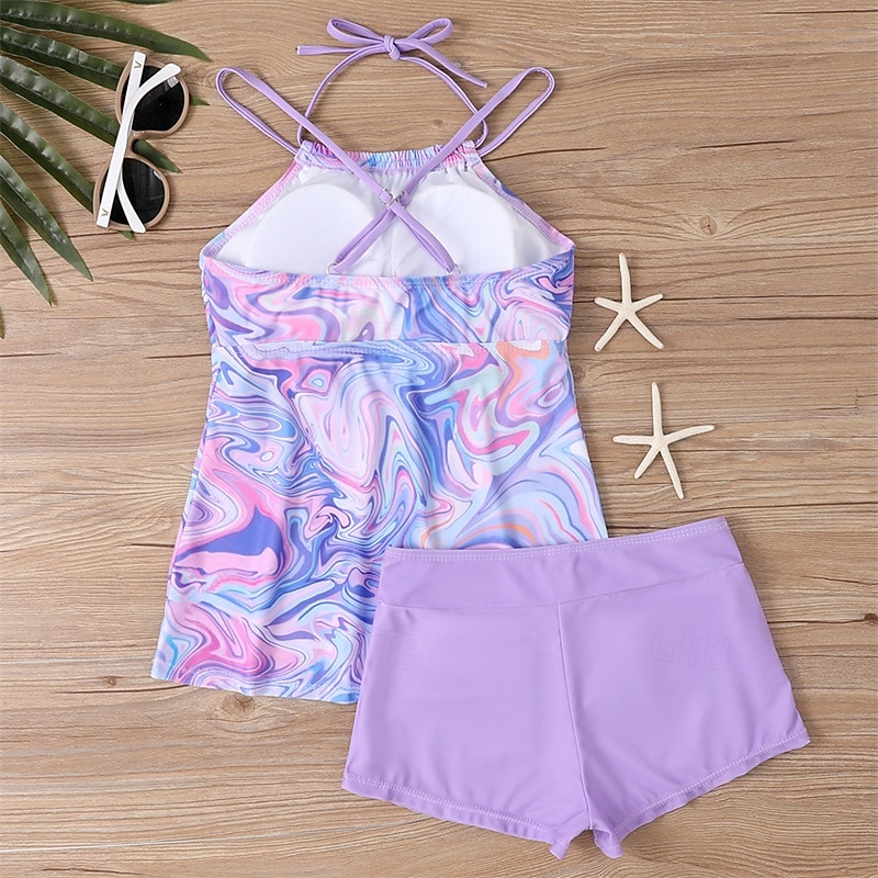 Femme Tankini Maillot De Bain Deux Pièces Dos Nu Croisé Maillots de Bain Maillots de Bain Noir Bleu Respirable Séchage rapide Poids Léger Sans Manches - Natation Surf Plage Eté Printemps de 2025 ? $26.99 –P12