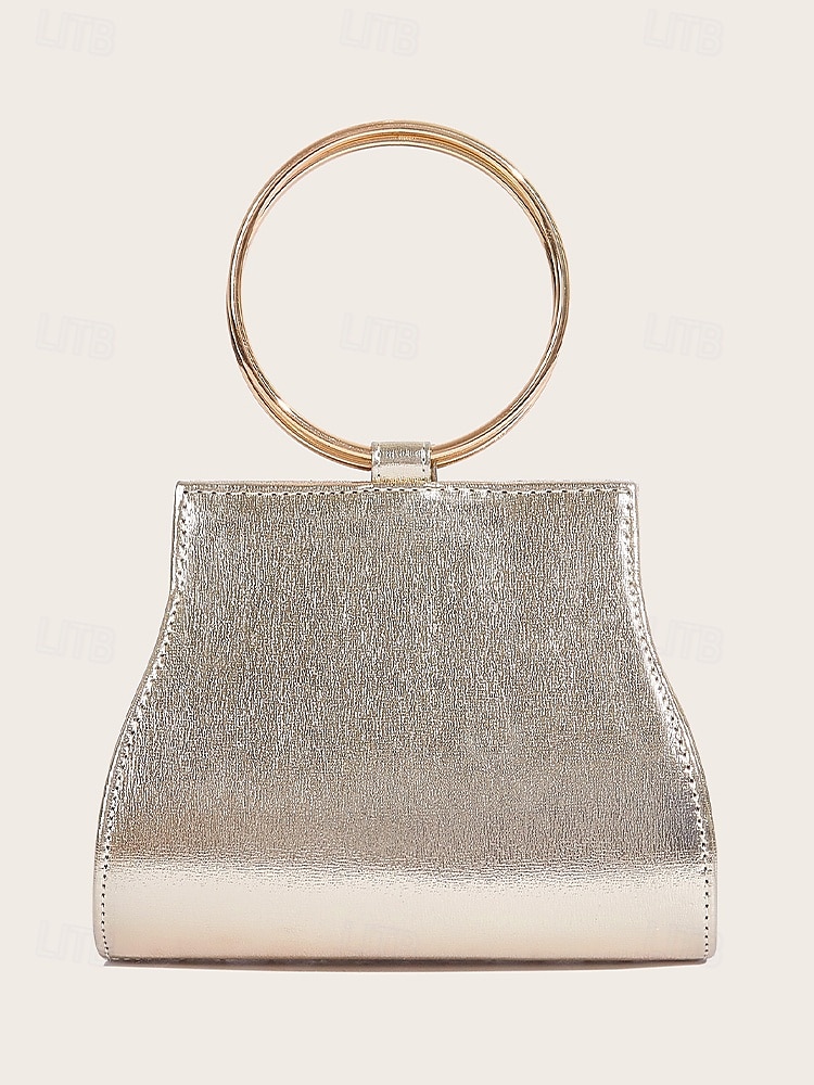 Women's Rhinestone Embellished Evening Clutch Bag – Elegant Handbag with Gold Ring Handle and Chain Strap for Weddings and Parties Color Silver Black / White Black 2025 - $32.99 –P3