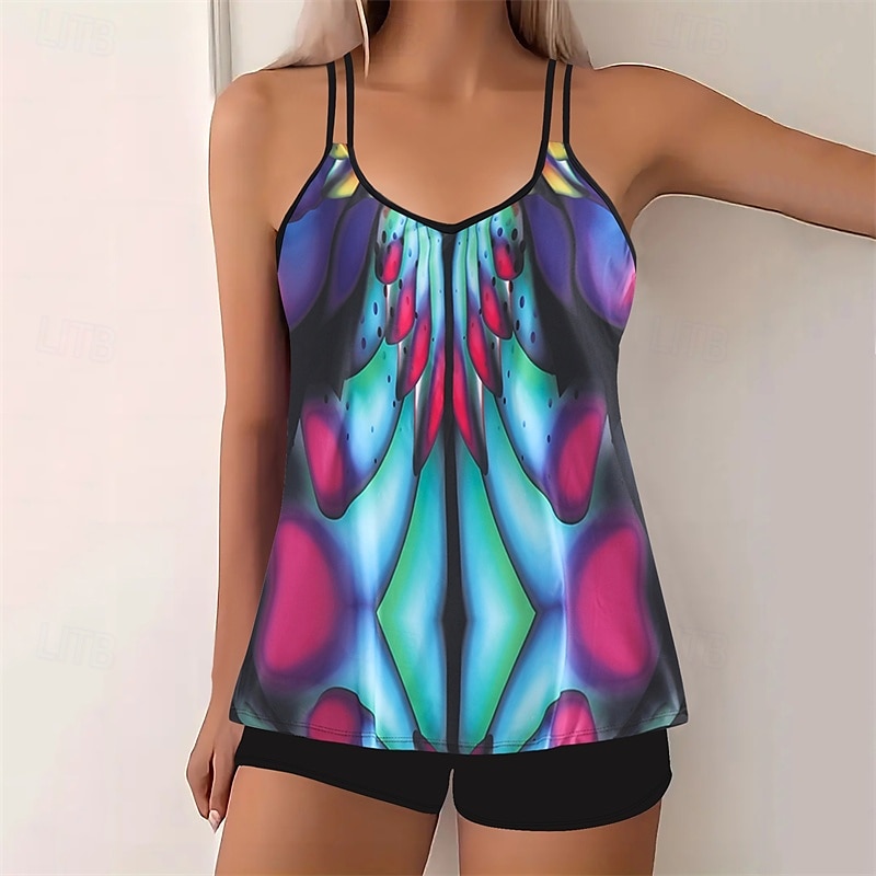 Femme Tankini Maillot De Bain Deux Pièces Maillots de Bain Maillots de Bain Jaune Bleu Respirable Séchage rapide Poids Léger Sans Manches - Natation Surf Plage Eté Printemps Grande Taille de 2025 ? $26.99 –P10