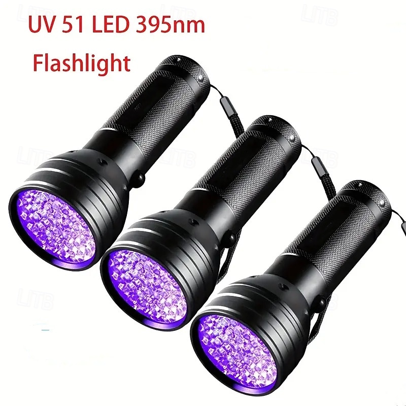 51 LED UV Flashlight - 395nm Black Light for Dog Urine, Pet Stains & Bed Bug Detection (Batteries Not Included) 2025 - $21.99 –P9