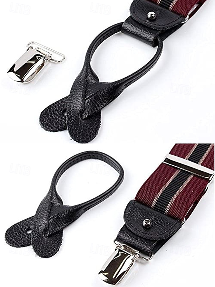 elastiska justerbara hängslen för män – mångsidig design med y-rygg med läderöglor och clip-on alternativ, lämplig för högtidlig klädsel, bröllop eller affärskläder 2025 - $14.99 –P4