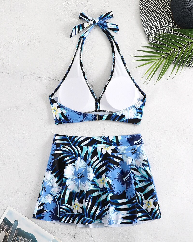 Femme Tankini Maillot De Bain Deux Pièces Dos Nu Maillots de Bain Floral Maillots de Bain Noir Jaune Respirable Séchage rapide Poids Léger Sans Manches - Natation Surf Plage Eté Printemps de 2025 ? $26.99 –P9