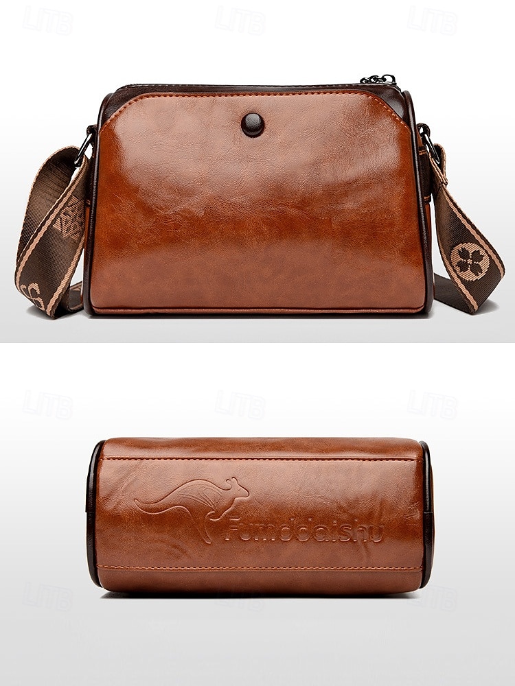 Women's Vintage Faux Leather Crossbody Shoulder Bag – Elegant and Compact Design with Adjustable Strap, Perfect for Daily Use, Travel, and Casual Outings Black White Brown 2025 - $24.99 –P5