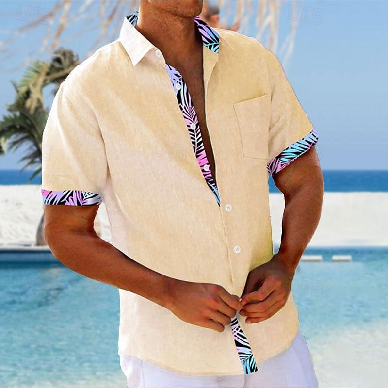 Herr Ensfärgat Blommig Blomtryck Hawaii skjorta Aloha skjorta Tryckta skjortor Kort ärm Skjorta Nedvikt Hawaiisk Tillflykt Utomhus Semester Helgdag Vit Gul Rodnande Rosa S M L 2025 - $12.49 –P4