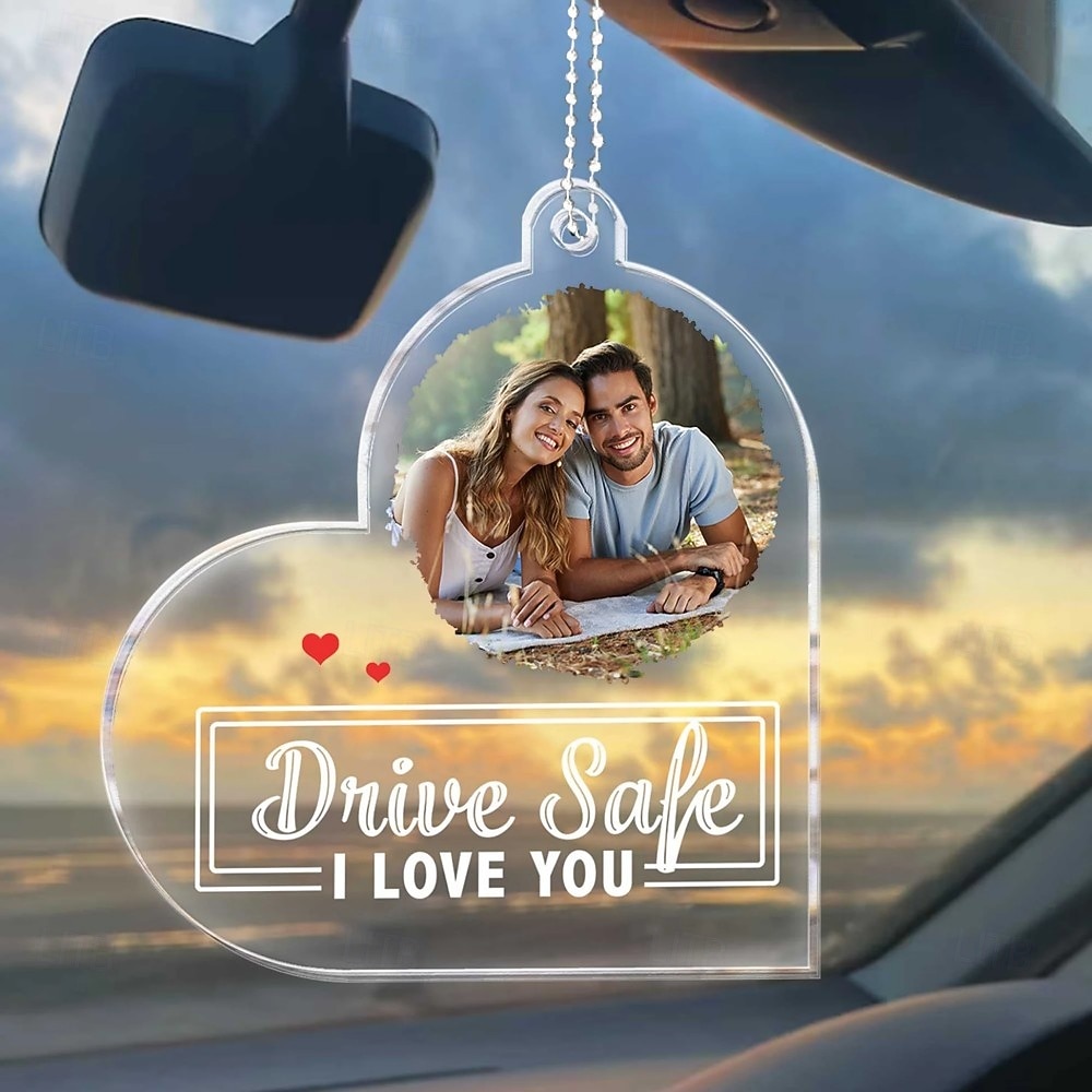 Personalisierter Auto-Foto-Ornament das beste Geschenk für Papa Acryl-Rückspiegel-Zubehör Hochzeit Jubiläum Vatertag Muttertag Ich liebe dich Geschenk 2026 - $9.99 –P2
