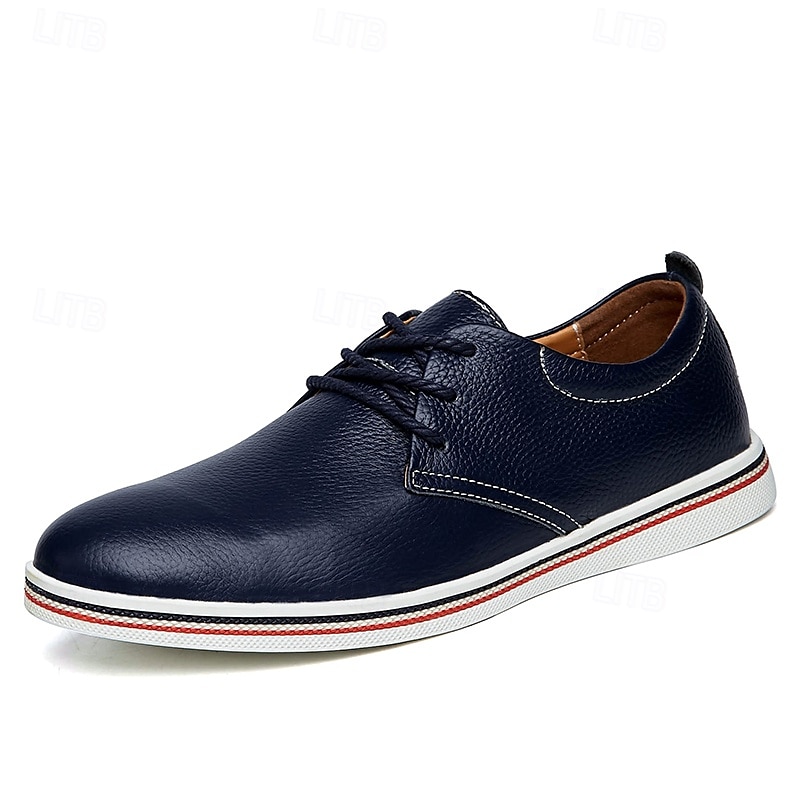 Men's Casual Lace-Up Shoes – Vibrant Faux Leather Upper, Lightweight Design, Non-Slip Sole, Perfect for Everyday Wear and Summer Outings 2025 - $46.99 –P4