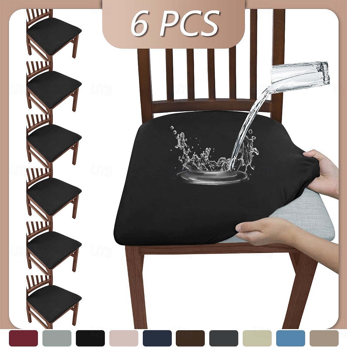 capas de assento de cadeira, capas de assento de cadeira de sala de jantar com laços, capas de cadeira jacquard elásticas protetores para cadeiras de cozinha de sala de jantar de 2025 por $12.49 –P8