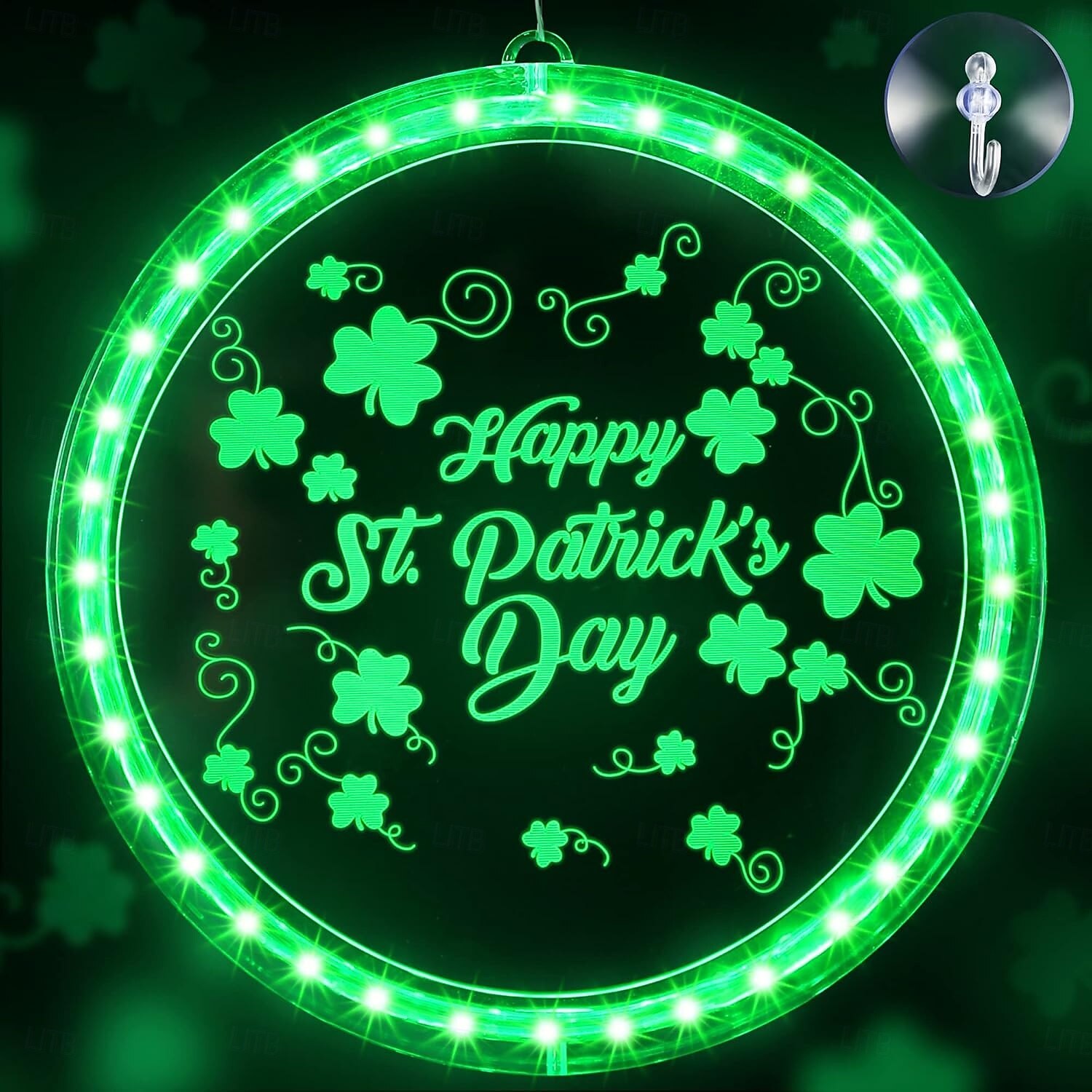 St. Patrick's Day Decorative Window Light - Battery Powered Suction Cup Hanging Light for Irish Festival Decoration 1pc 2025 - $19.49 –P6