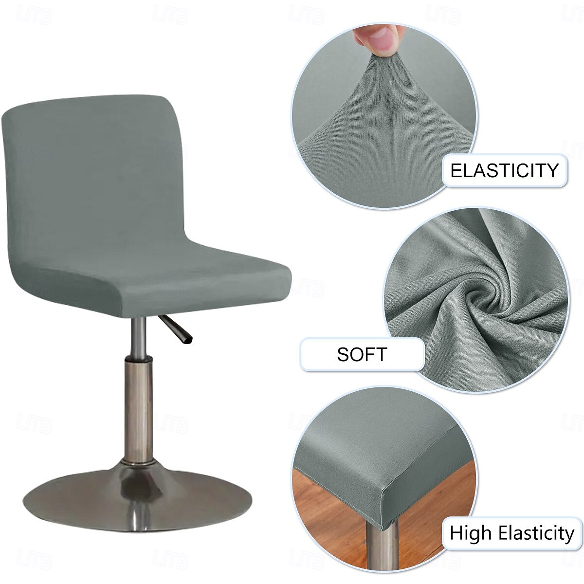 Coprisedia in seta di latte resistente all'acqua, coprisedia girevole quadrata senza braccioli in spandex elasticizzato, sfoderabile e lavabile del 2025 a $9.49 –P14