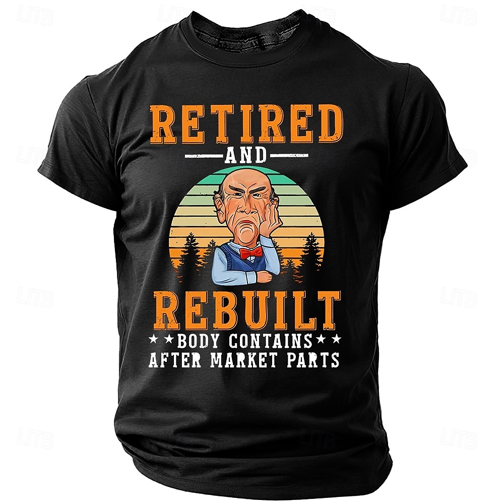 Herren Humorvolles Renten-Grafik T-Shirt "In Rente  umgebaut der Körper enthält Ersatzteile" Lustiges Tee Geschenk 2026 - $19.49 –P5