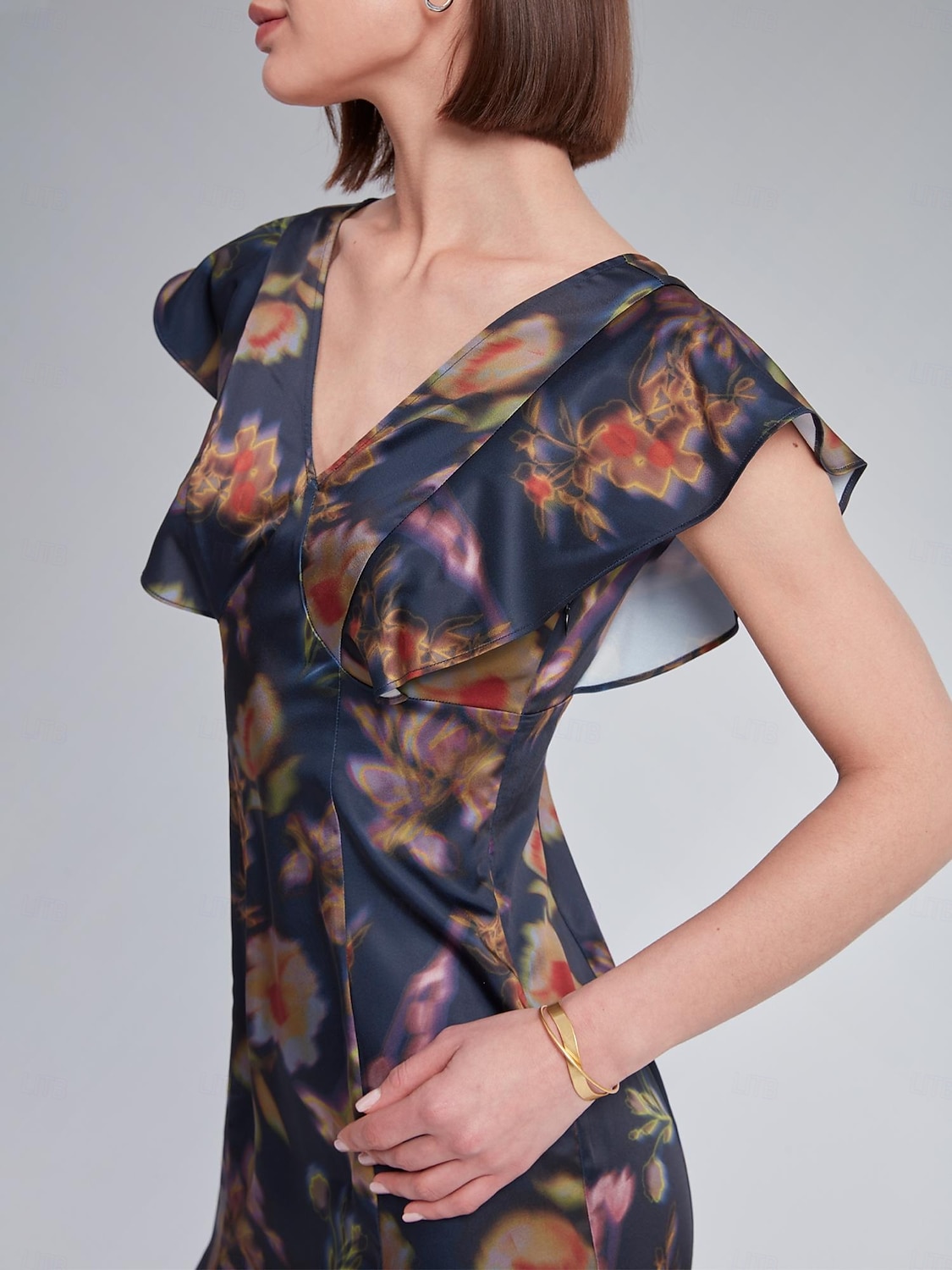 Flutter Sleeve Fitted Midi Dress 2025 - $71.99 –P15