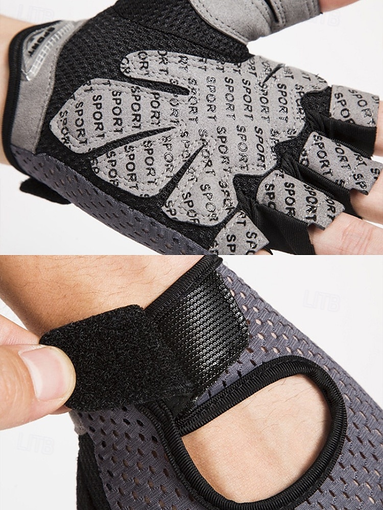 Guantes de ciclismo transpirables de medio dedo con agarre antideslizante: guantes deportivos ligeros y acolchados para hombres y mujeres, perfectos para andar en bicicleta, hacer ejercicio en el gimnasio y actividades al aire libre. 2025 - $14.99 –P3