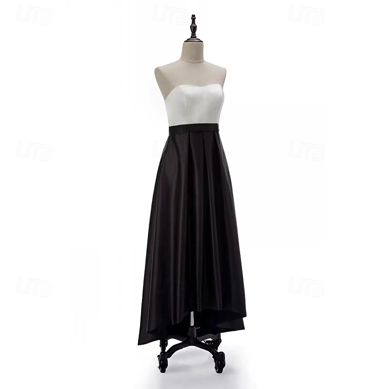 A-Linie Abendkleider Schwarzes Kleid Kleid kleid hochzeitsgast Abendgesellschaft Asymmetrisch Ärmellos Schatz Ausschnitt Gürtel / Schärpe Baumwolle Rückenlos mit Plissee 2025 2025 - $157.99 –P3